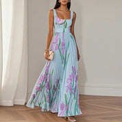 Lídia | Vestido Maxi Floral Elegante em Linha A