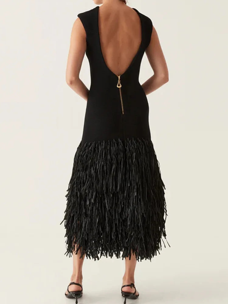 Ana | Vestido longo com franjas