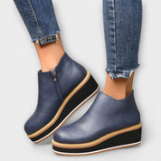 Mariana | Botas Elegantes e Confortáveis em Bege e Azul Escuro, do 35 ao 43