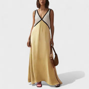 Lara - Vestido Comprido Bicolor