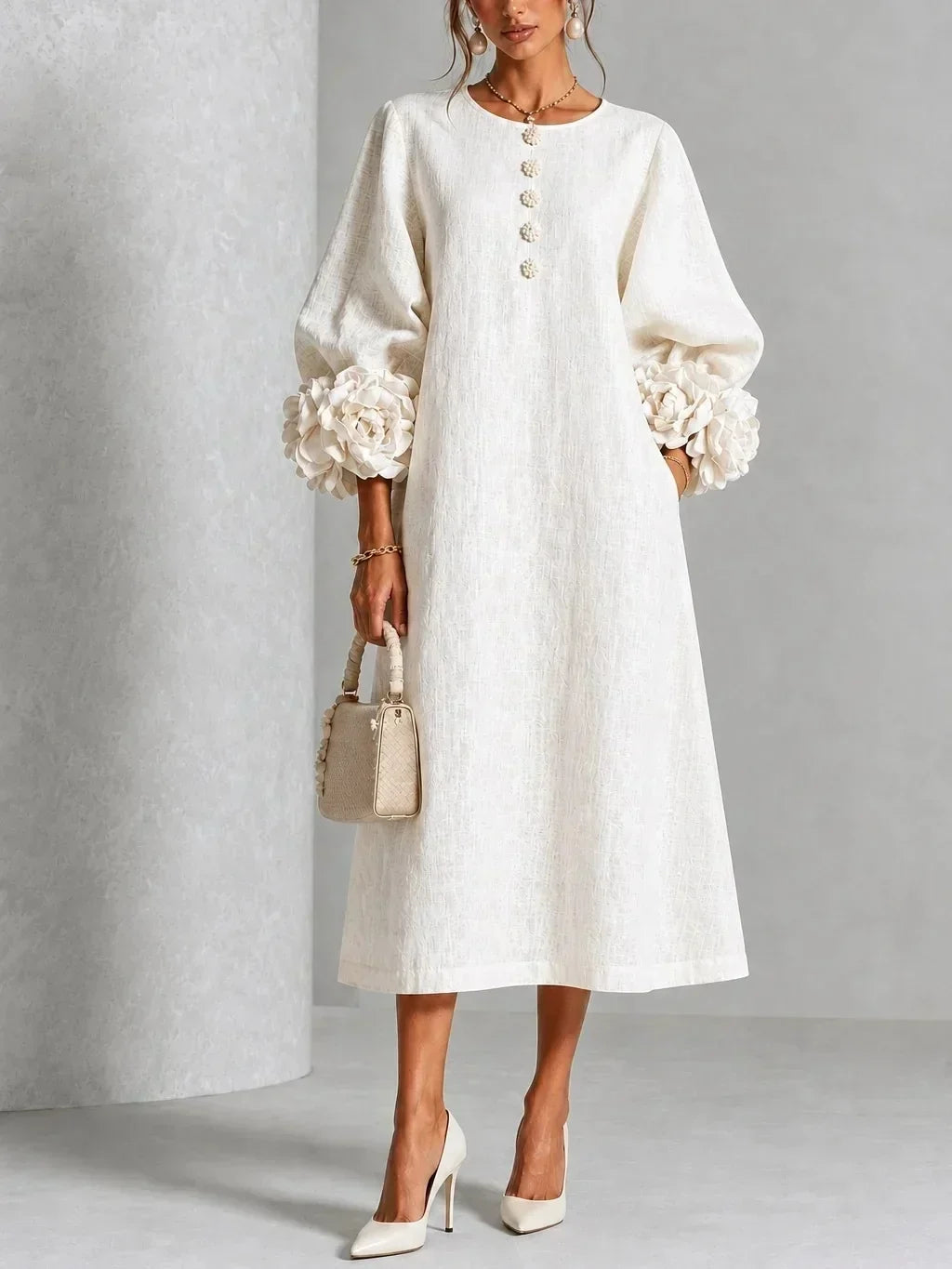 Rosalie | Vestido Floral Midi para Mulher