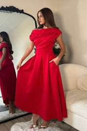 Vestido Midi Betty Decote Assimétrico