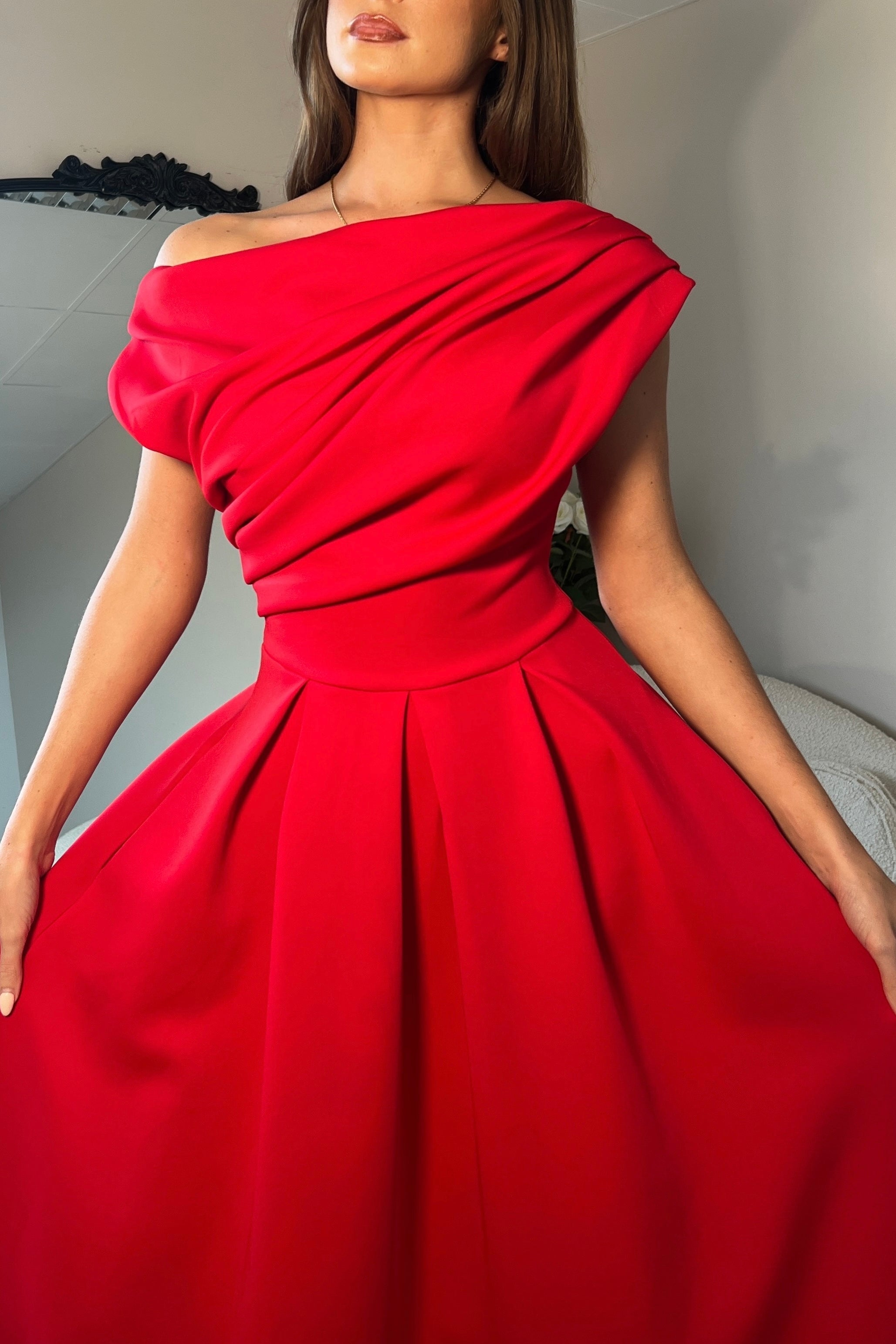 Vestido Midi Betty Decote Assimétrico
