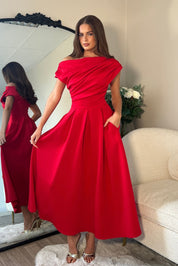 Vestido Midi Betty Decote Assimétrico