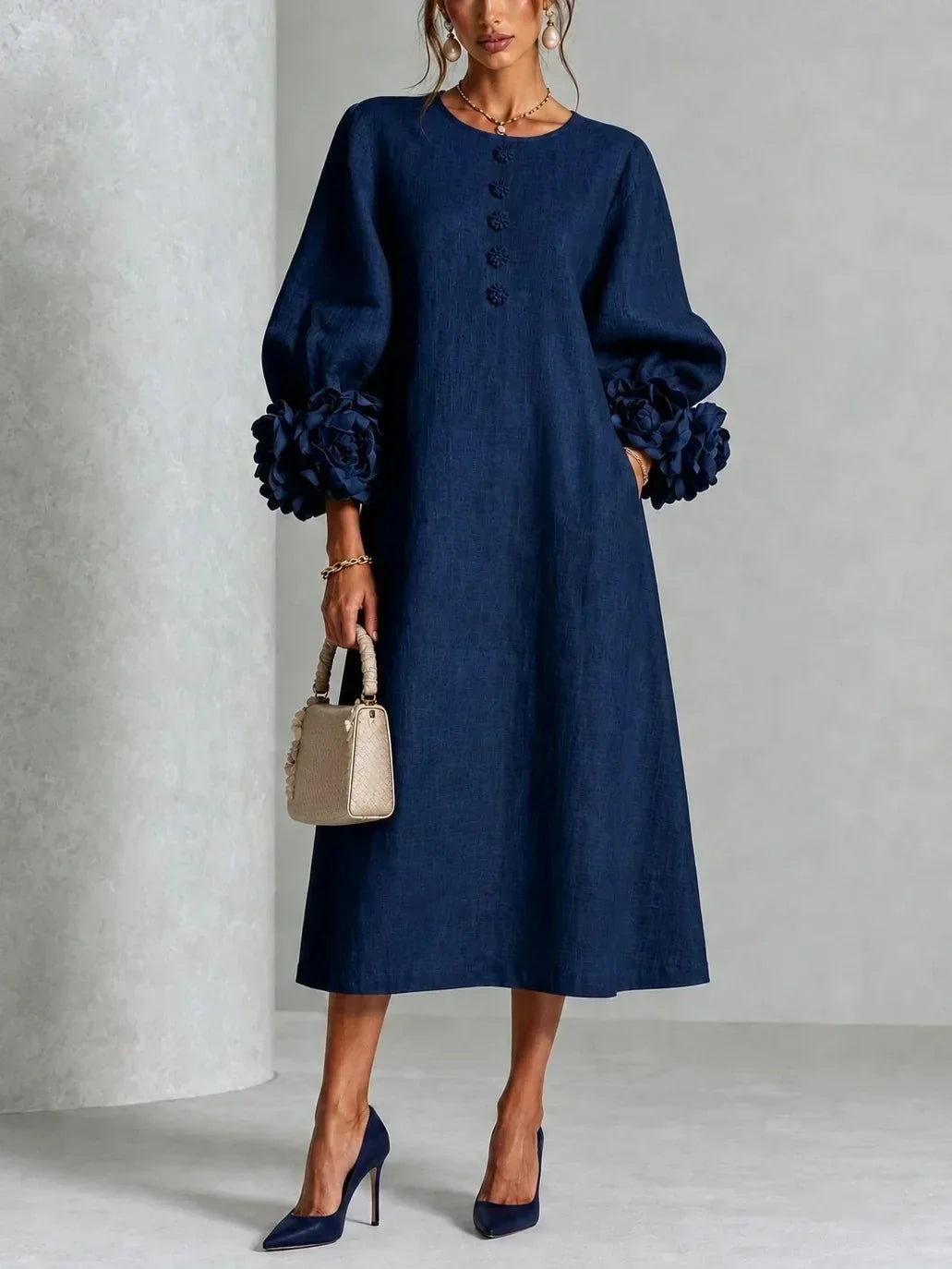 Rosalie | Vestido Floral Midi para Mulher