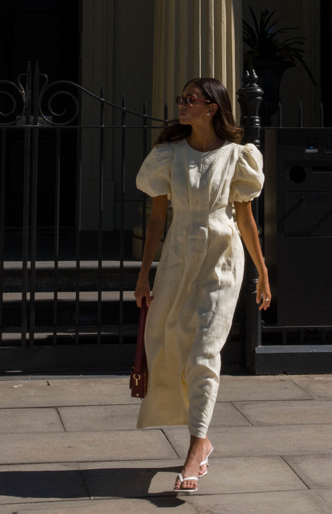 Catarina | Vestido Maxi em Linho com Mangas Abaloadas