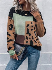 Le clair |  Suéter vintage leopardo patchwork