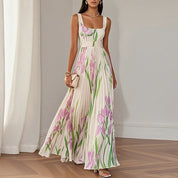 Lídia | Vestido Maxi Floral Elegante em Linha A