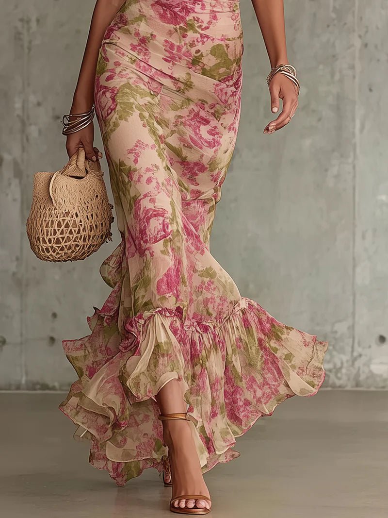 Valentina | Vestido Maxi Floral com Mangas Abullonadas que Encanta à Primeira Vista