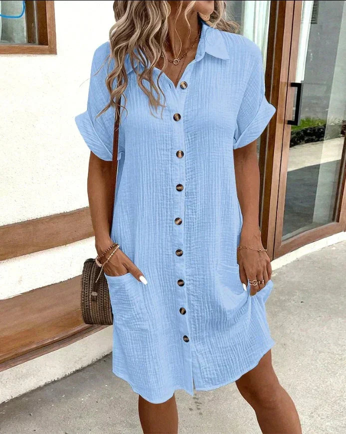 Renata™ - Vestido polo oversized em tecido