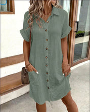 Renata™ - Vestido polo oversized em tecido