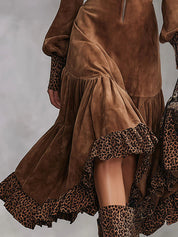 CHLOE | Vestido de Suédine Leopardo