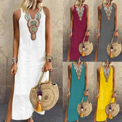 Sandra - Vestidos longos de linho para Mulher