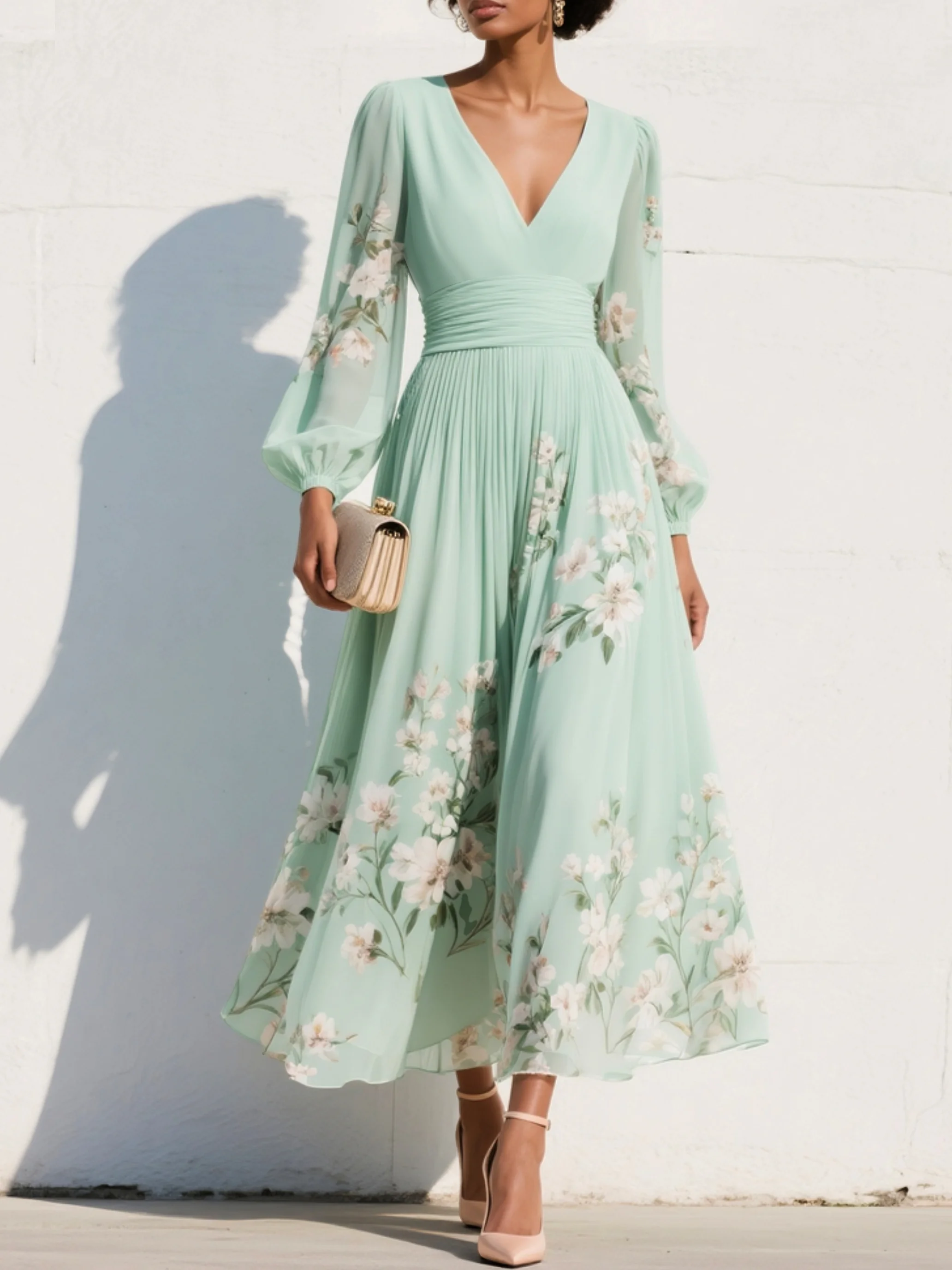 Rainha Santa Isabel | O Vestido Maxi Floral em Chiffon que Transforma a Primavera num Momento Mágico