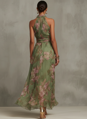Serena | Vestido Longo Fluido Floral Elegante que Valoriza a Silhueta
