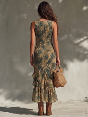 Helena | Vestido largo estampado com abertura para Mulher
