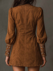 Liza - Robe curta efeito camurça