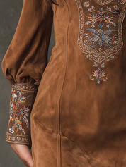 Liza - Robe curta efeito camurça