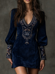 Liza - Robe curta efeito camurça