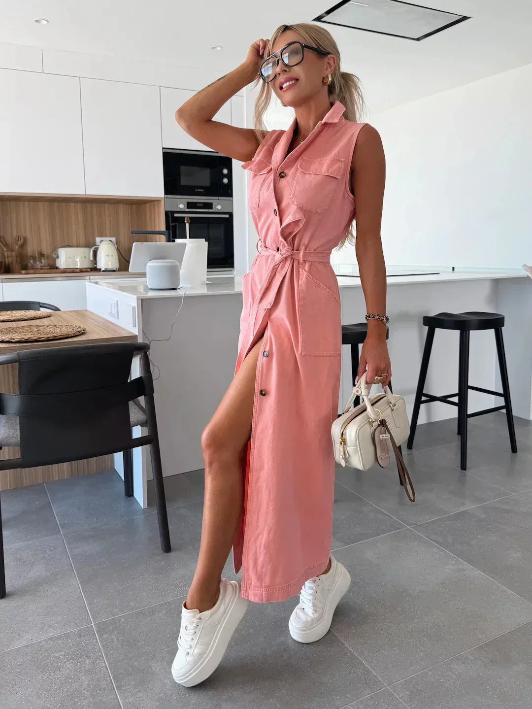 Isabelle | Vestido Maxi de Denim para Mulher