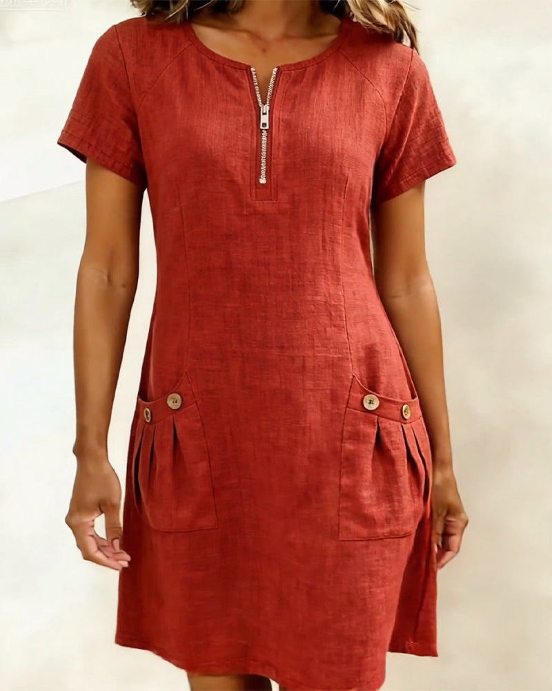 Lina— Vestido elegância natural no dia a dia para Mulher