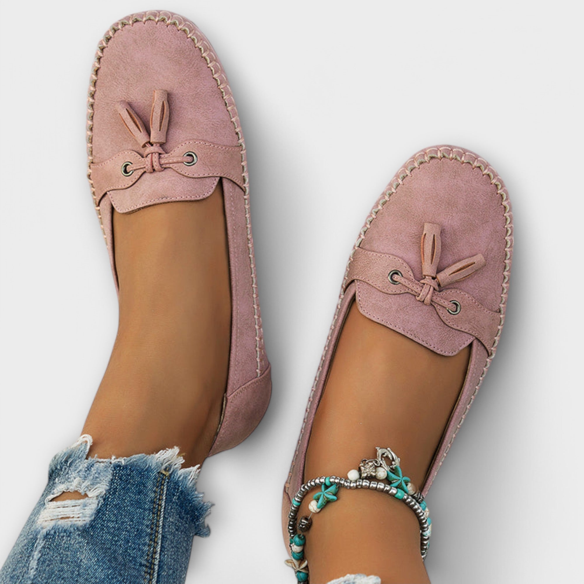 Teresa | Mocassins de Pele em Azul e Cinzento, do 36 ao 42