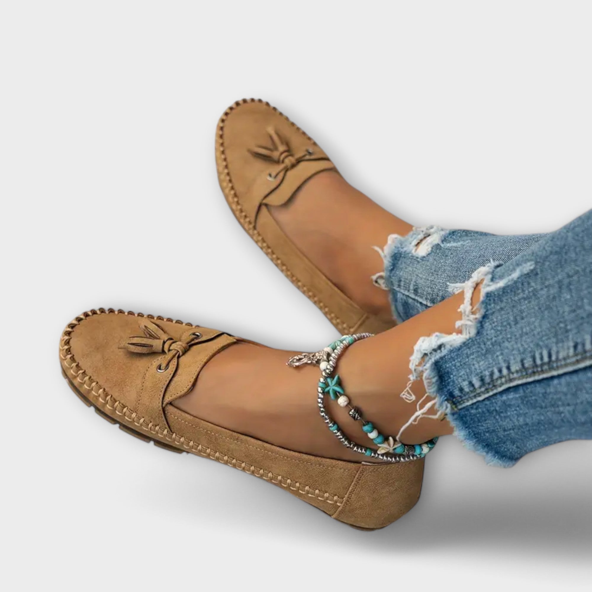 Teresa | Mocassins de Pele em Azul e Cinzento, do 36 ao 42