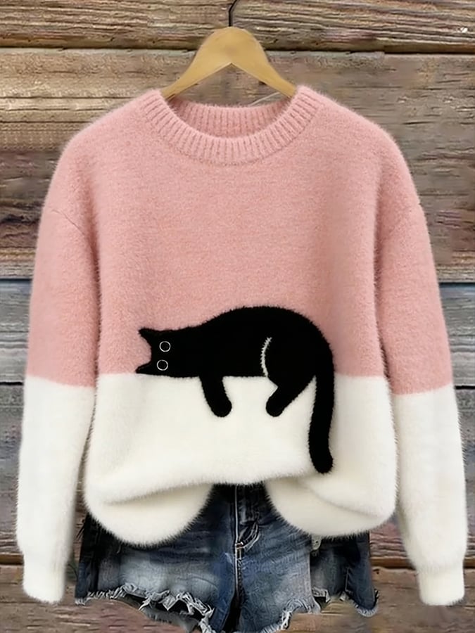 Luna | Camisola com Gráfico de Gato para Mulher
