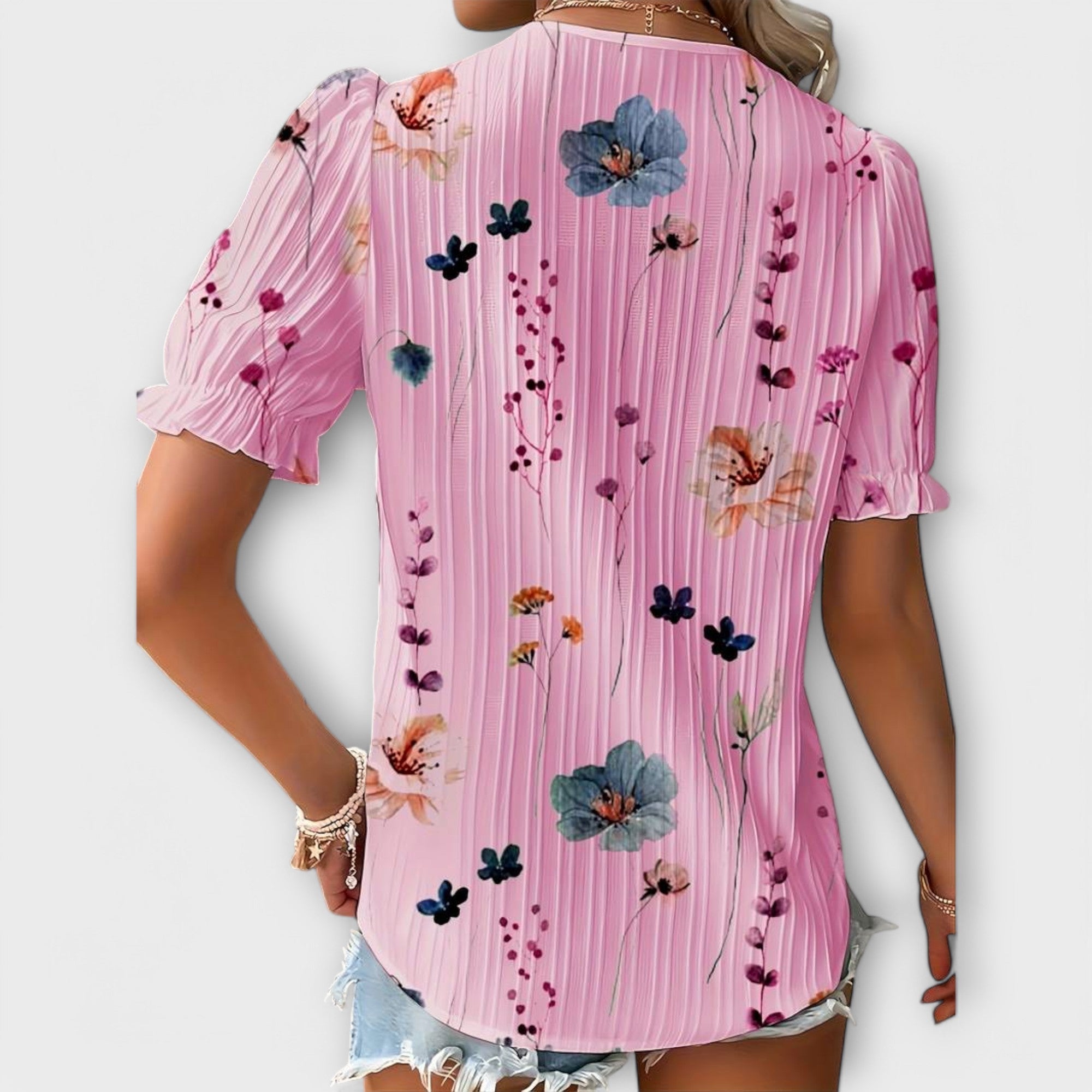 Bruna - Blusa elegante com um decote pontiagudo