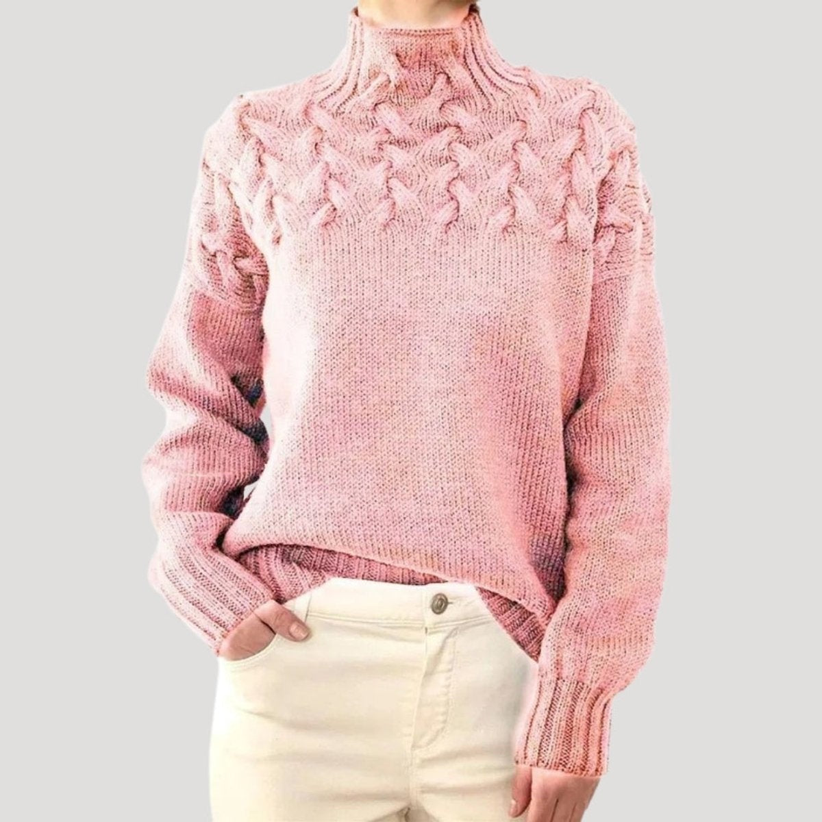 Adriana | Camisola de Malha Mulher Gola Alta Tranças
