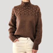 Adriana | Camisola de Malha Mulher Gola Alta Tranças