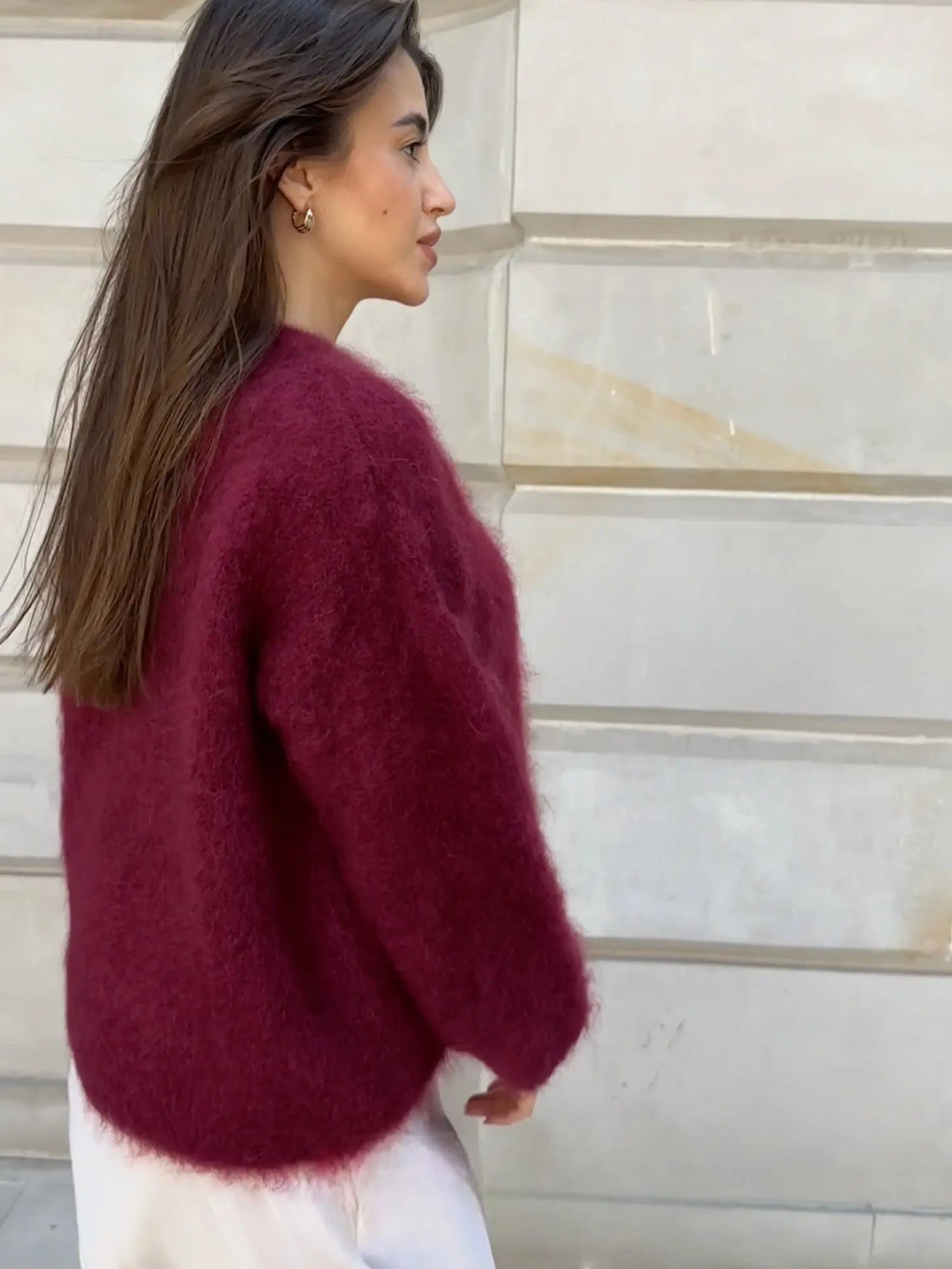Alice | Camisola de Lã Mohair Mulher Gola Redonda Oversize