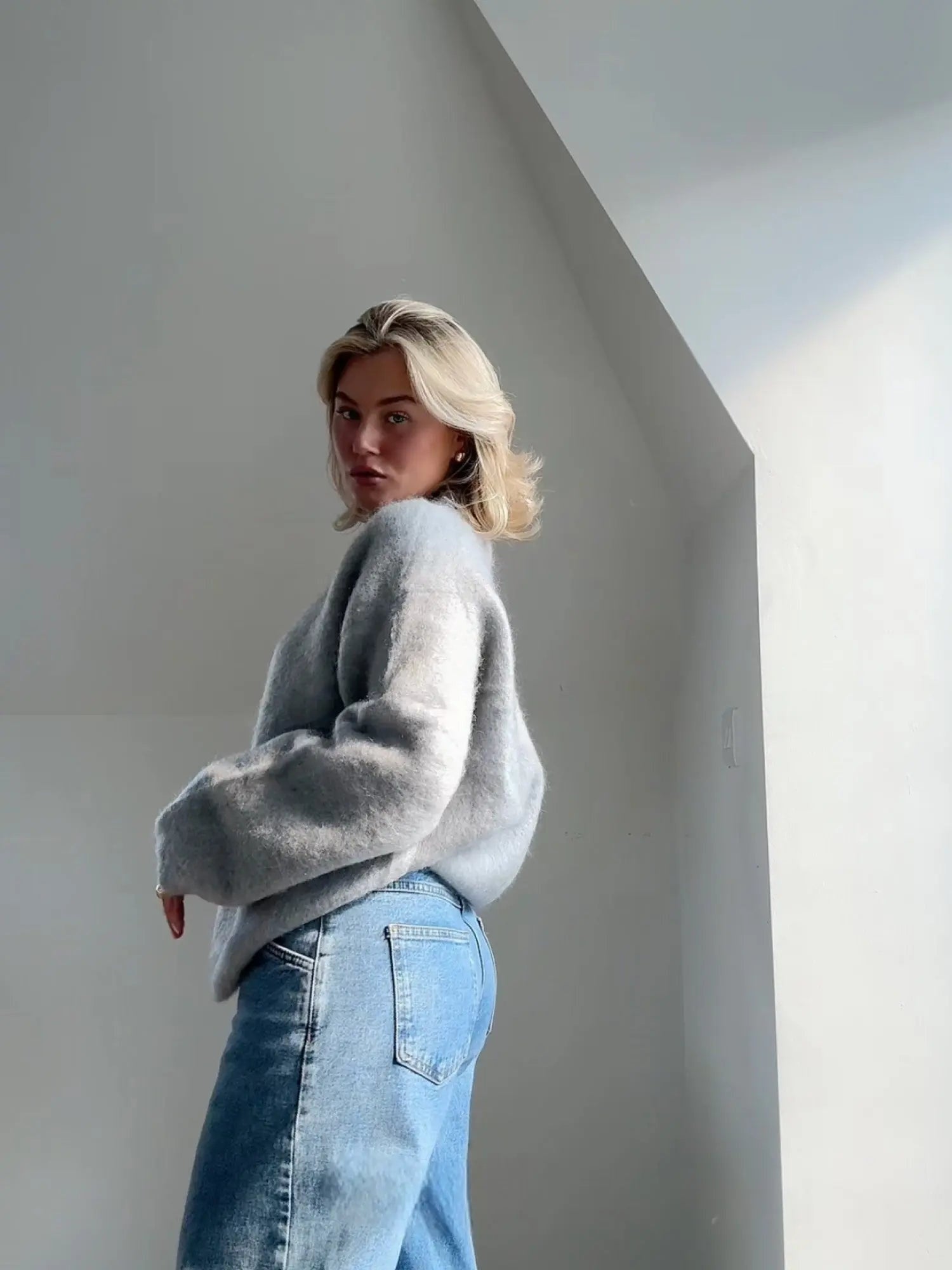 Alice | Camisola de Lã Mohair Mulher Gola Redonda Oversize