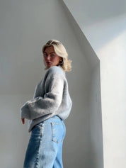 Alice | Camisola de Lã Mohair Mulher Gola Redonda Oversize