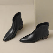 Ana | Botins de Pele Mulher Bico Fino Salto Baixo