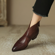 Ana | Botins de Pele Mulher Bico Fino Salto Baixo