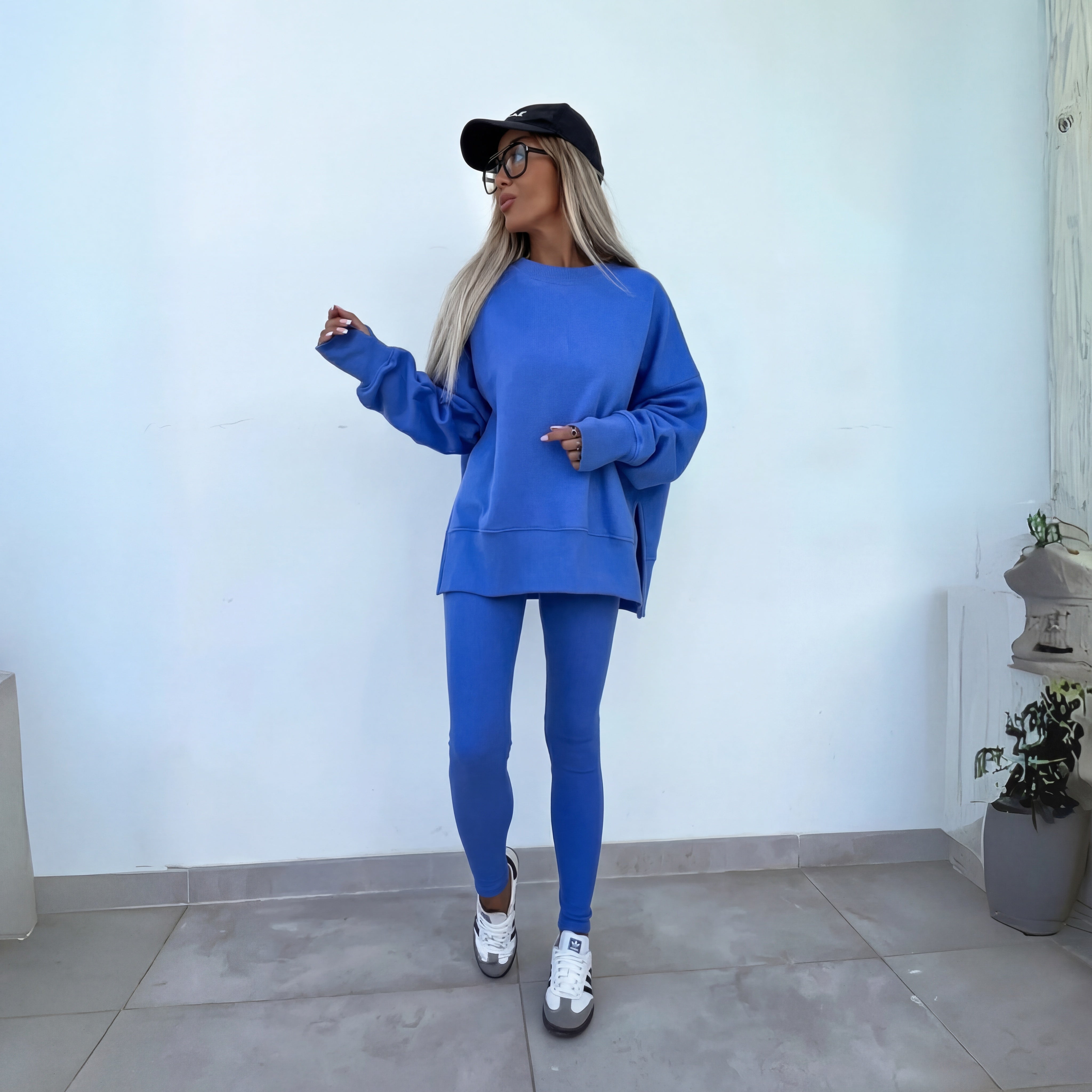 Ana | Conjunto Sweatshirt Mulher Oversize e Leggings Caneladas