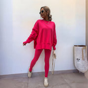 Ana | Conjunto Sweatshirt Mulher Oversize e Leggings Caneladas