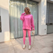 Ana | Conjunto Sweatshirt Mulher Oversize e Leggings Caneladas