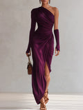 Rosalia™ - Elegante vestido maxi roxo a ombro único