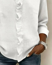 Indie · Blusa de Mulher com volantes e decote em V