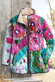Beatriz | Casaco Acolchoado Estampado Floral Mulher Patchwork