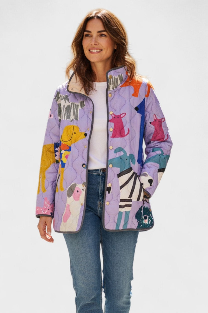 Beatriz | Casaco Acolchoado Estampado Floral Mulher Patchwork