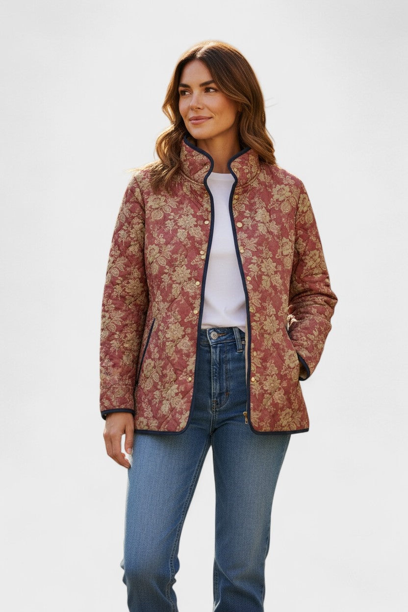 Beatriz | Casaco Acolchoado Estampado Floral Mulher Patchwork