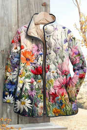 Beatriz | Casaco Acolchoado Estampado Floral Mulher Patchwork