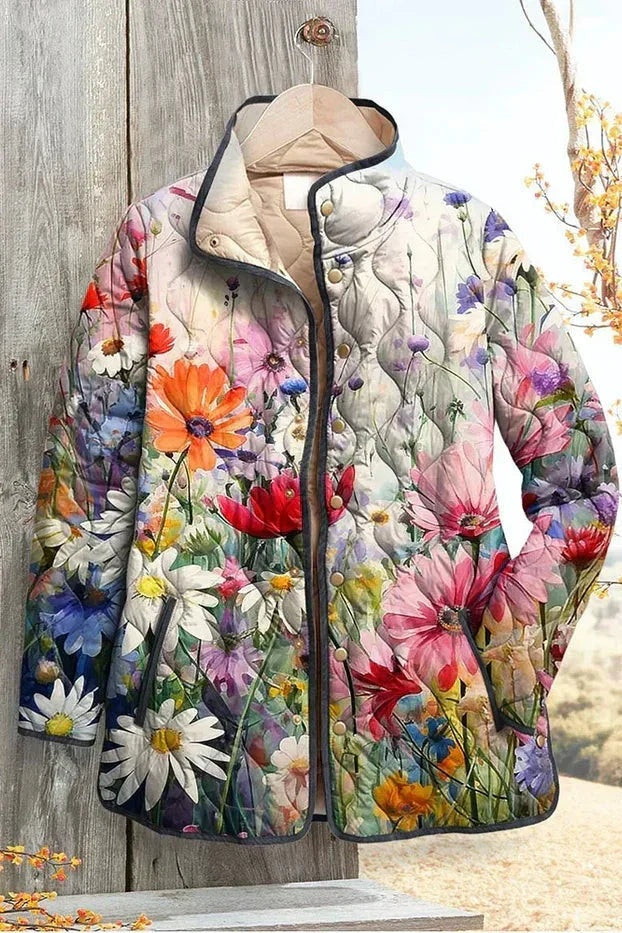 Beatriz | Casaco Acolchoado Estampado Floral Mulher Patchwork