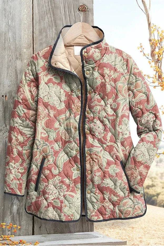 Beatriz | Casaco Acolchoado Estampado Floral Mulher Patchwork