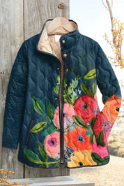 Beatriz | Casaco Acolchoado Estampado Floral Mulher Patchwork
