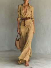 Victorie | Vestido Longo Fluido Elegante que Valoriza a Silhueta