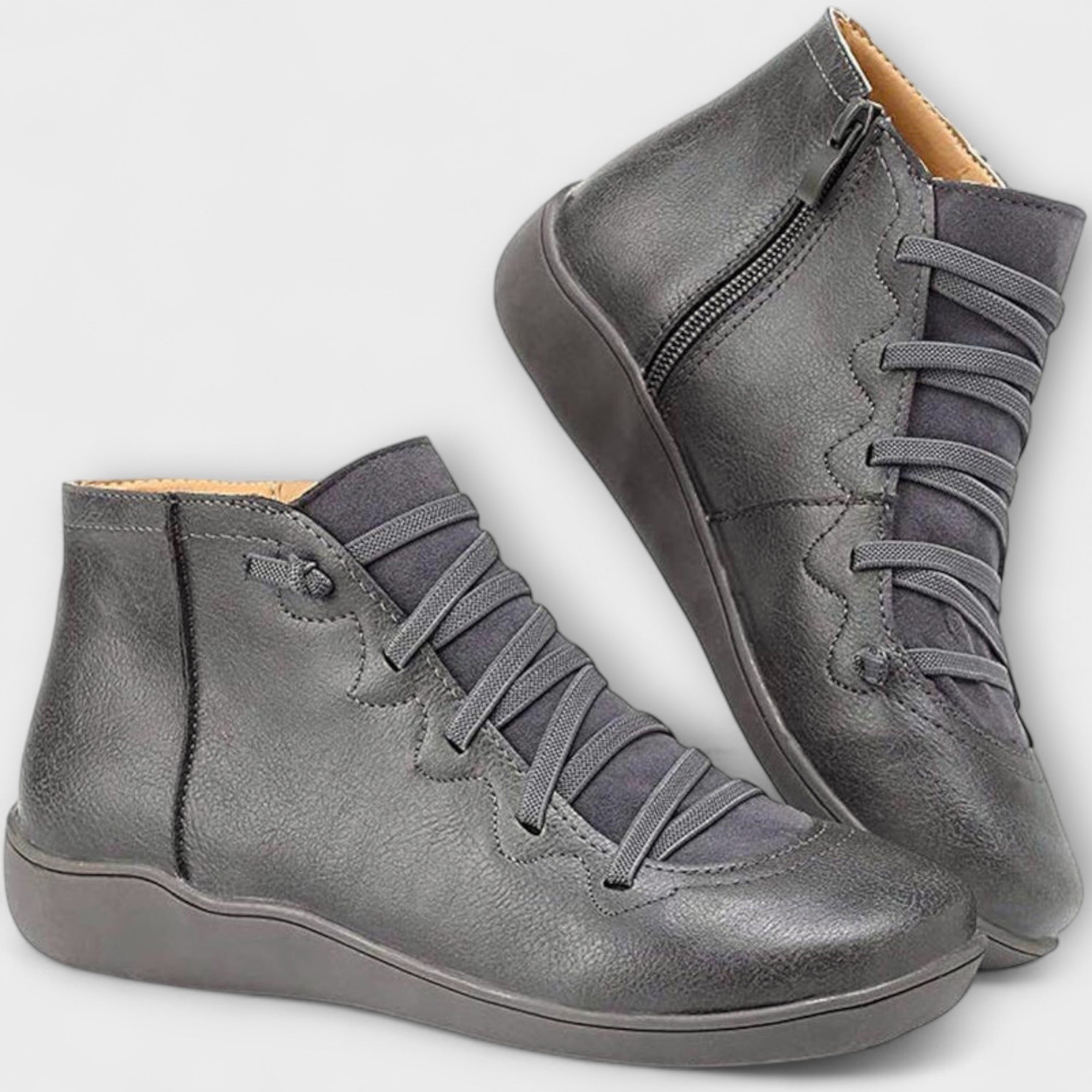 Isabela | Botas Elegantes em Caramelo e Vermelho, do 34 ao 43